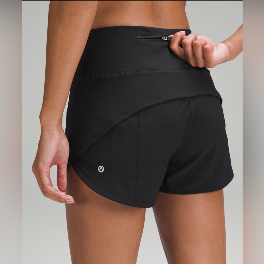 Lululemon black Speed Up High-Rise lined short 4” size 8
